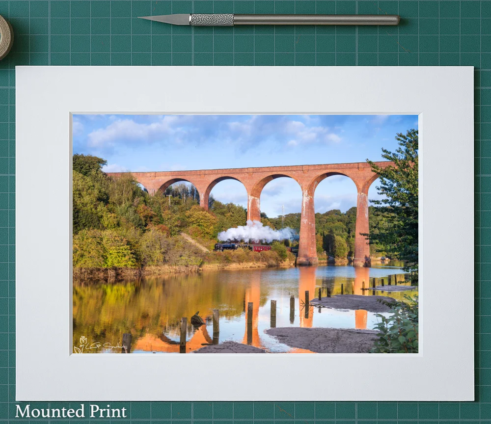 Whitby Steam Train At Larpool Viaduct 2 Whitby Steam Train At Larpool Viaduct - Landscape-Mounted-Print
