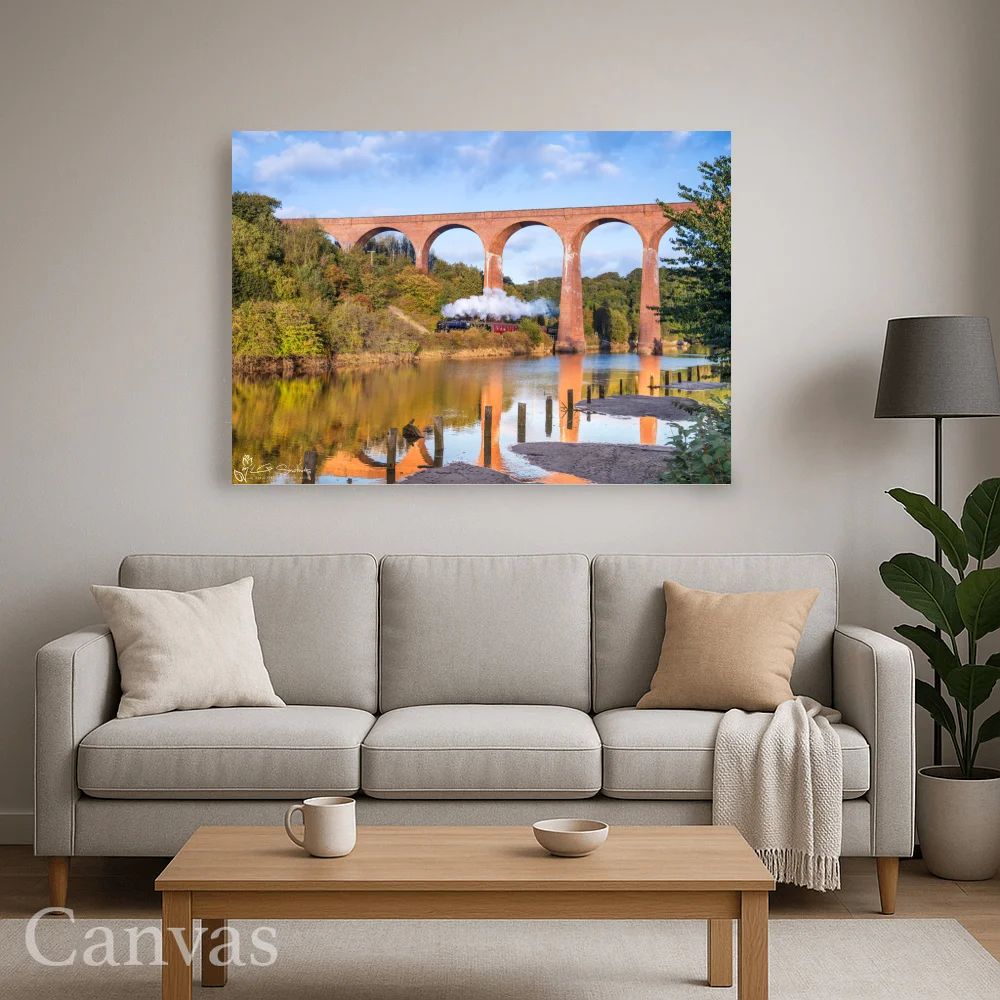 Whitby Steam Train At Larpool Viaduct 8 Whitby Steam Train At Larpool Viaduct - Wall-art-for-living-room-landscape