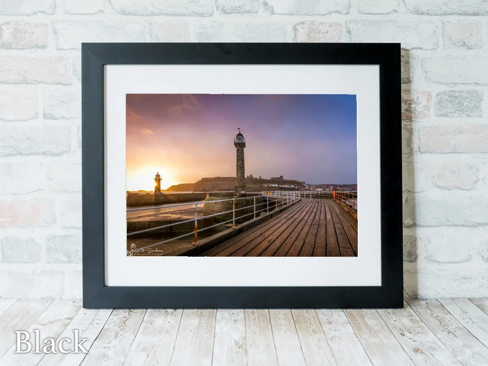 Whitby Storm At Sunrise 6 Whitby Storm At Sunrise - Black-Landscape-Frame