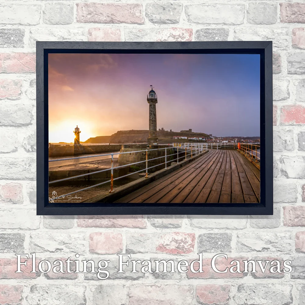 Whitby Storm At Sunrise 3 Whitby Storm At Sunrise - Landscape-Float-Frame-Canvas