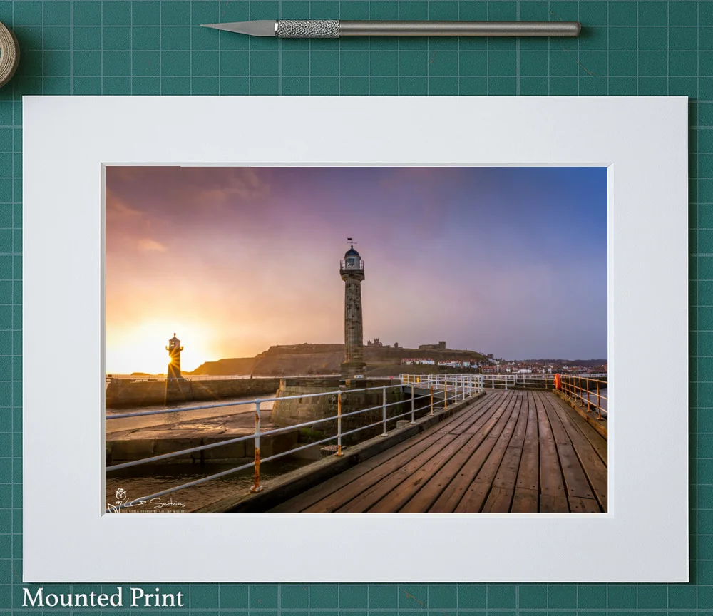 Whitby Storm At Sunrise 2 Whitby Storm At Sunrise - Landscape-Mounted-Print