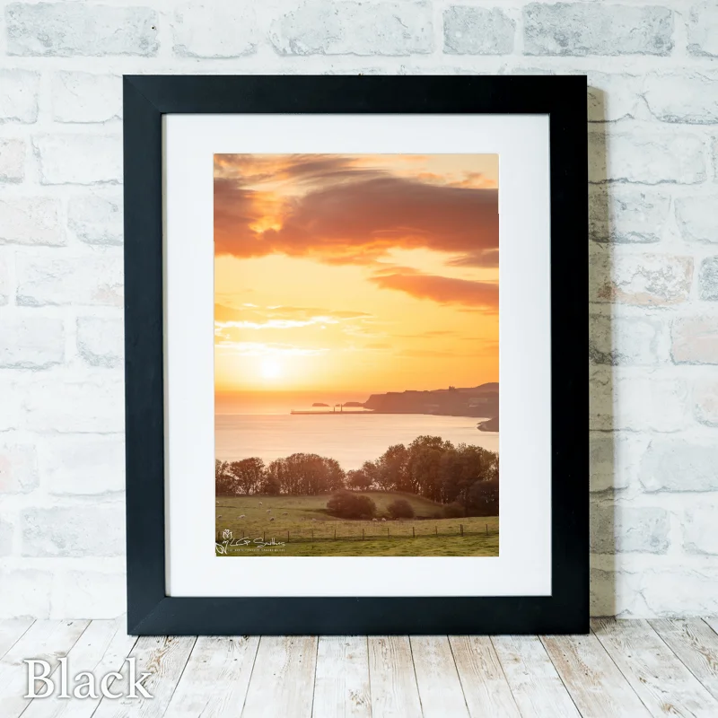 Whitby Sunrise From Lythe Portrait 3 Whitby Sunrise From Lythe Portrait - Black-Portrait-Frame