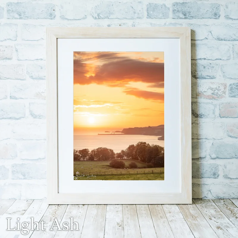 Whitby Sunrise From Lythe Portrait 2 Whitby Sunrise From Lythe Portrait - Light-Ash-Portrait-Frame