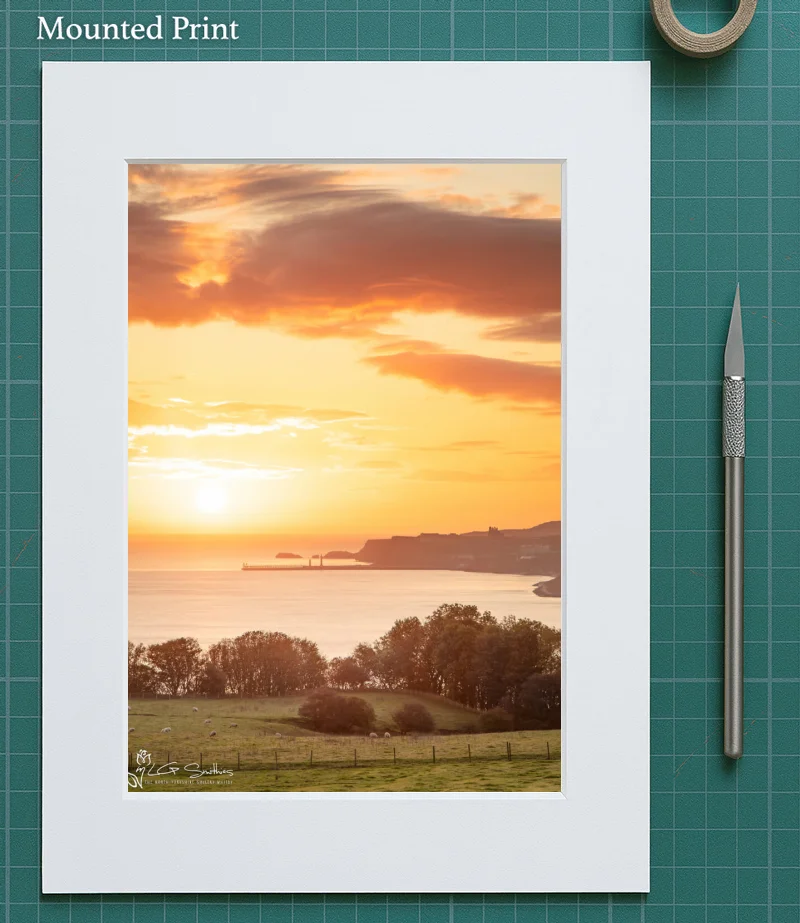 Whitby Sunrise From Lythe Portrait 5 Whitby Sunrise From Lythe Portrait - Mounted-Print-Portrait