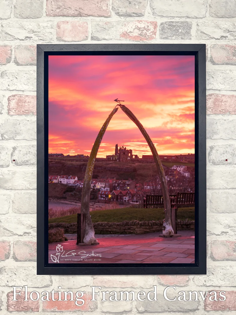 Whitby Sunrise Through the Whalebones 7 Whitby Sunrise Through the Whalebones - Float-Frame-Canvas-Portrait