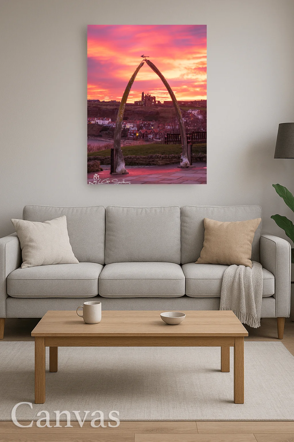 Whitby Sunrise Through the Whalebones 8 Whitby Sunrise Through the Whalebones - Wall-art-for-living-room-portrait