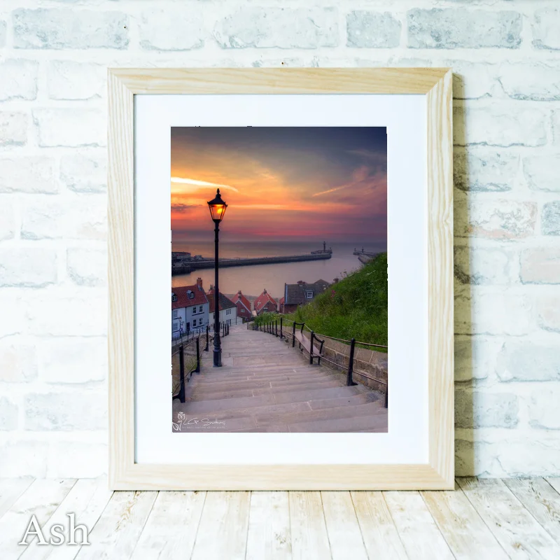 Whitby The 199 Steps Sunset 5 Whitby The 199 Steps Sunset - Ash-Portrait-Frame