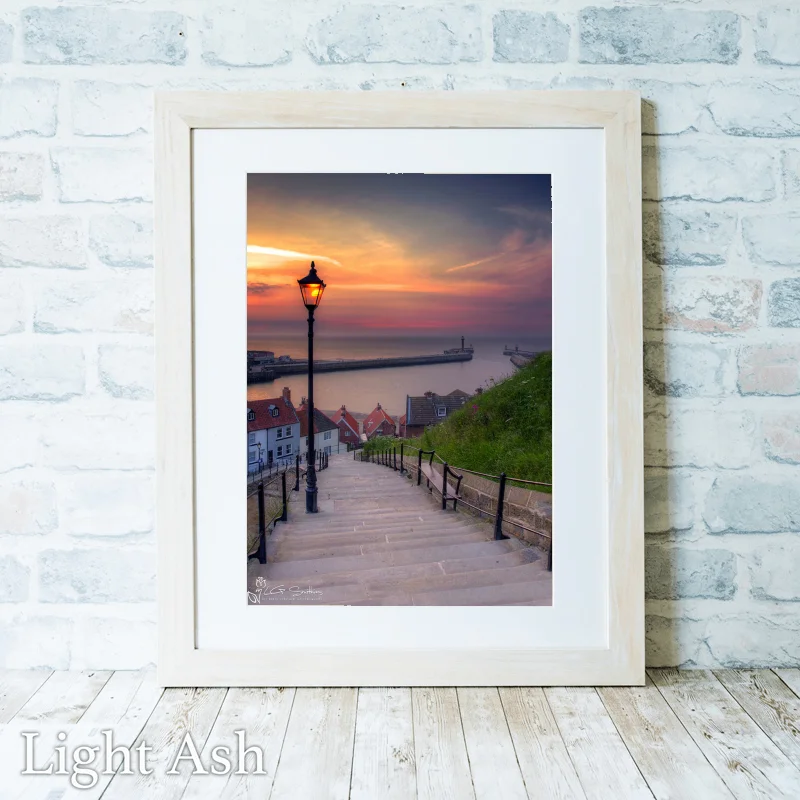 Whitby The 199 Steps Sunset 3 Whitby The 199 Steps Sunset - Light-Ash-Portrait-Frame