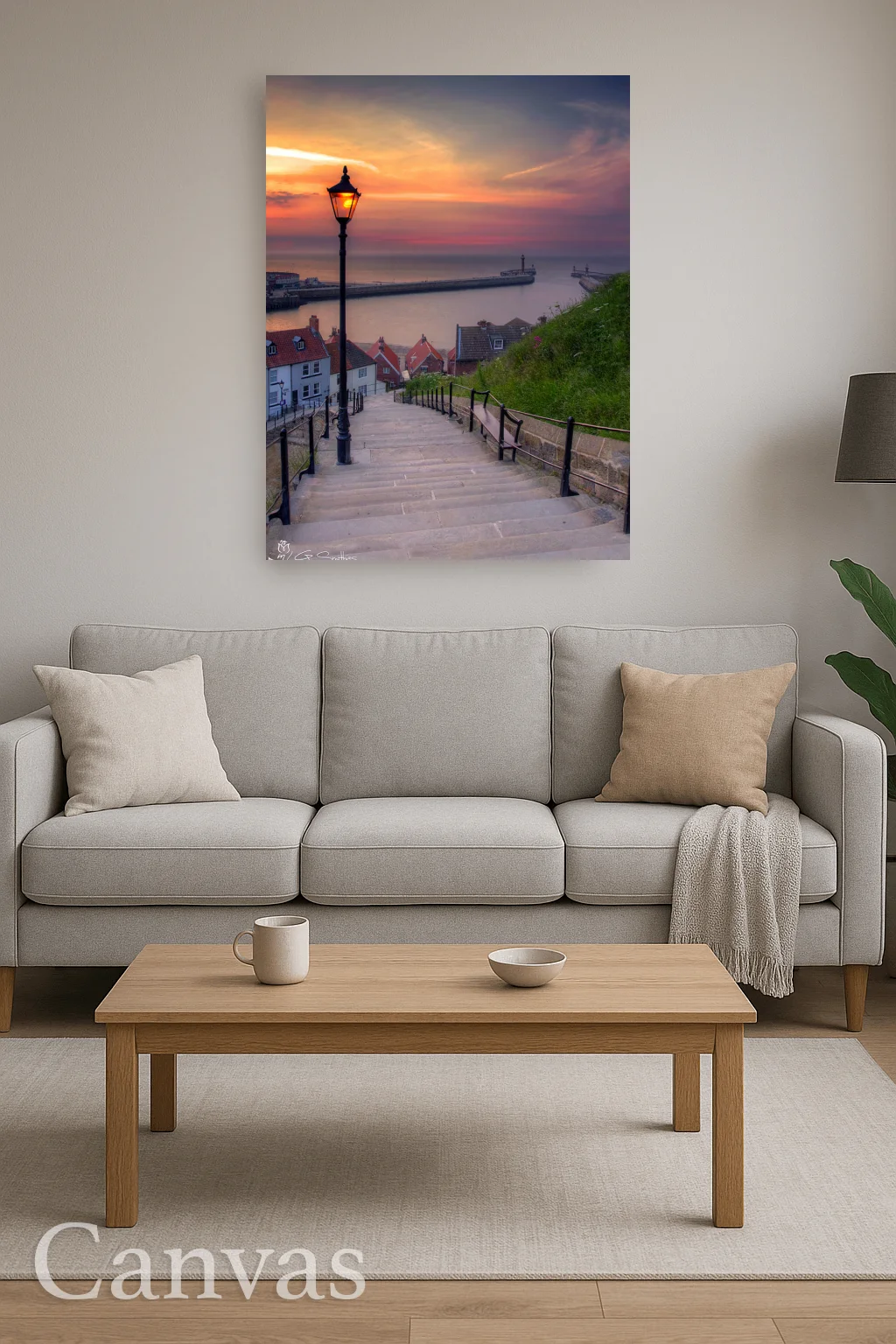 Whitby The 199 Steps Sunset 9 Whitby The 199 Steps Sunset - Wall-art-for-living-room-portrait