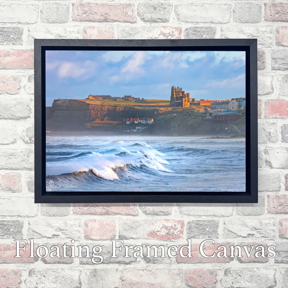 Whitby Waves 3 Whitby Waves - Landscape-Float-Frame-Canvas