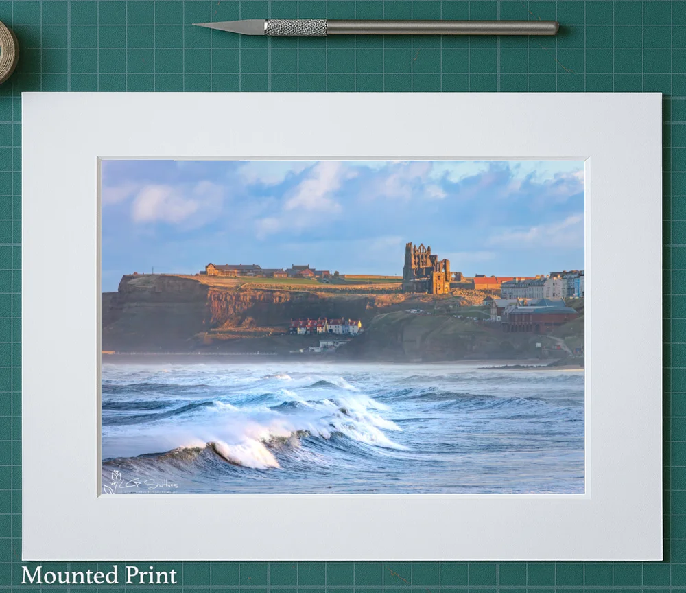 Whitby Waves 2 Whitby Waves - Landscape-Mounted-Print