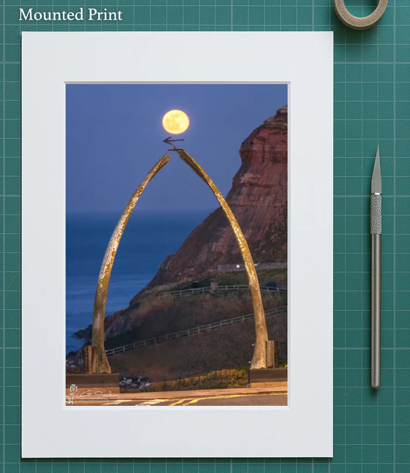 Whitby Whalebones And A Moonrise 5 Whitby Whalebones And A Moonrise - Mounted-Print-Portrait