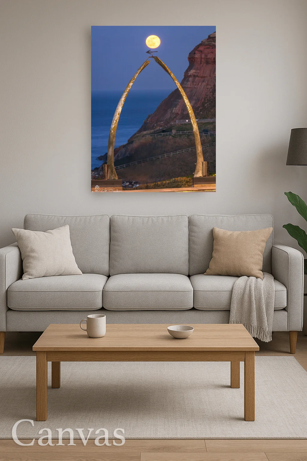 Whitby Whalebones And A Moonrise 8 Whitby Whalebones And A Moonrise - Wall-art-for-living-room-portrait