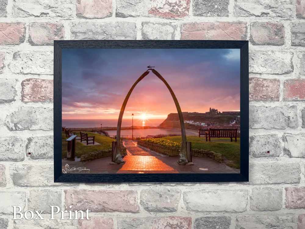 Whitby Whalebones Sunrise 4 Whitby Whalebones Sunrise - Landscape-Box-Print