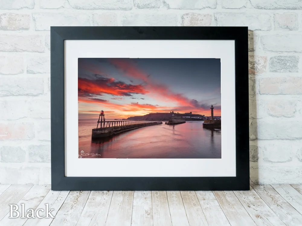 Whitby Winter Dawn 6 Whitby Winter Dawn - Black-Landscape-Frame