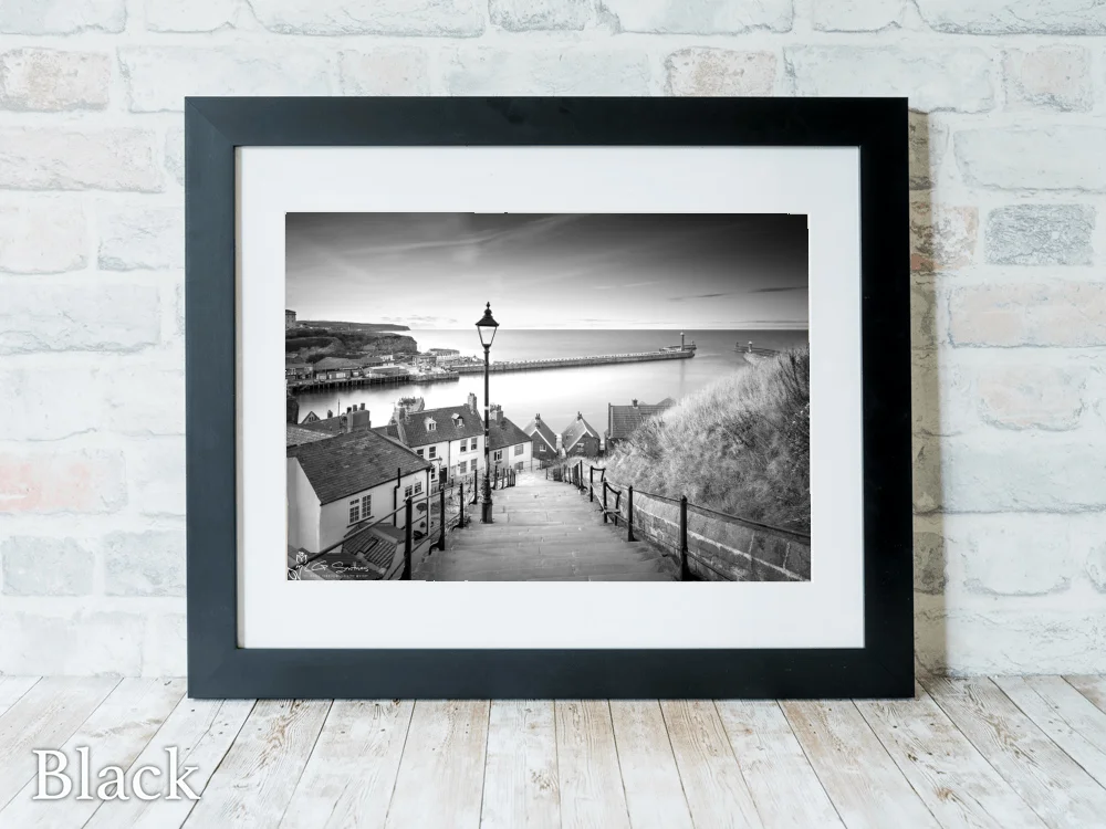 Whitby’s 199 Steps To The Abbey Black And White 6 Whitby’s 199 Steps To The Abbey Black And White - Black-Landscape-Frame