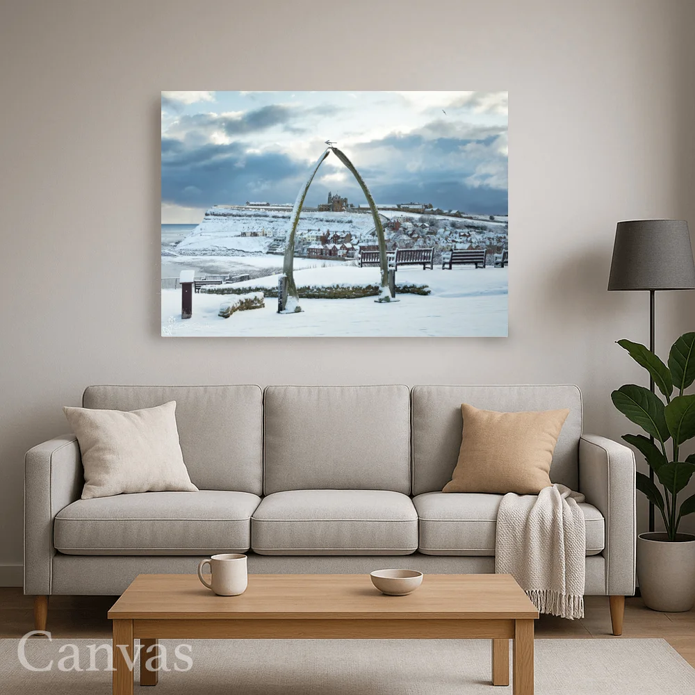 Whitby’s Whalebones And Abbey After Snowfall 8 Whitby’s Whalebones And Abbey After Snowfall - Wall-art-for-living-room-landscape