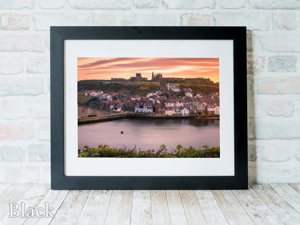Winter Sunrise Over East Whitby 6 Winter Sunrise Over East Whitby - Black-Landscape-Frame