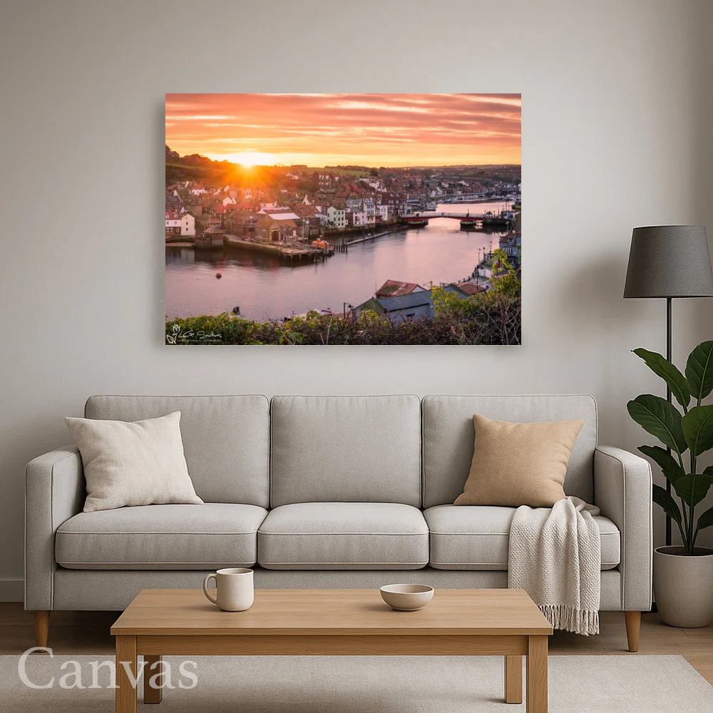 Winter Sunrise Over Whitby's Swing Bridge 8 Winter Sunrise Over Whitby's Swing Bridge - Wall-art-for-living-room-landscape