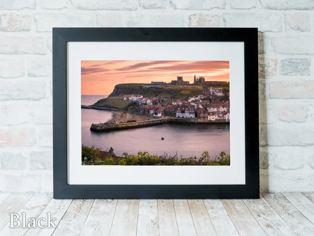 Winter Sunrise Over Whitby's Tate Hill 6 Winter Sunrise Over Whitby's Tate Hill - Black-Landscape-Frame