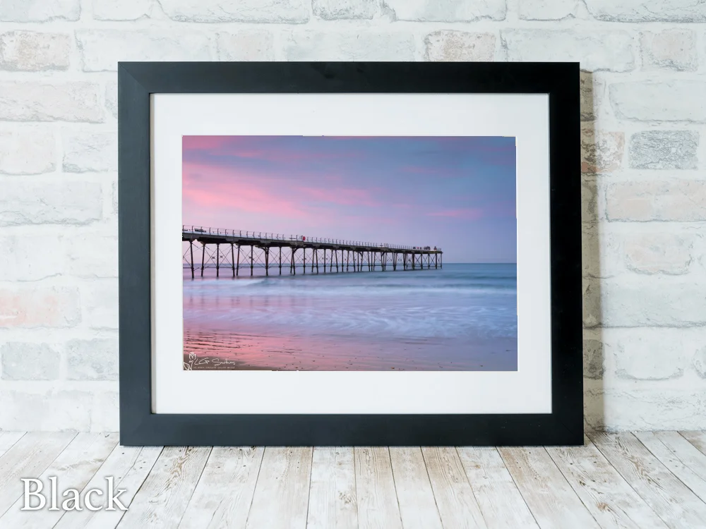 Winters Evening At Saltburn By The Sea 6 Winters Evening At Saltburn By The Sea - Black-Landscape-Frame