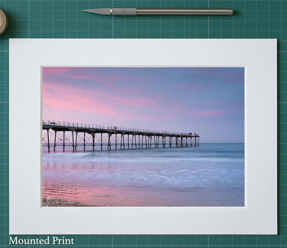 Winters Evening At Saltburn By The Sea 2 Winters Evening At Saltburn By The Sea - Landscape-Mounted-Print