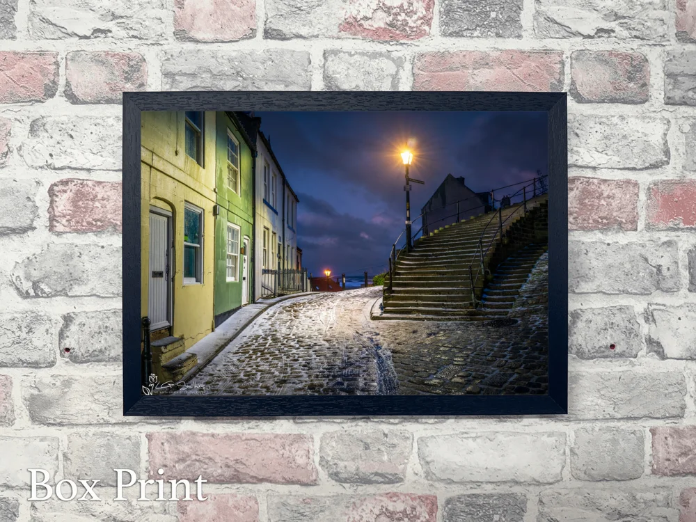 Winter's Night At The 199 Steps Whitby 4 Winter's Night At The 199 Steps Whitby - Landscape-Box-Print