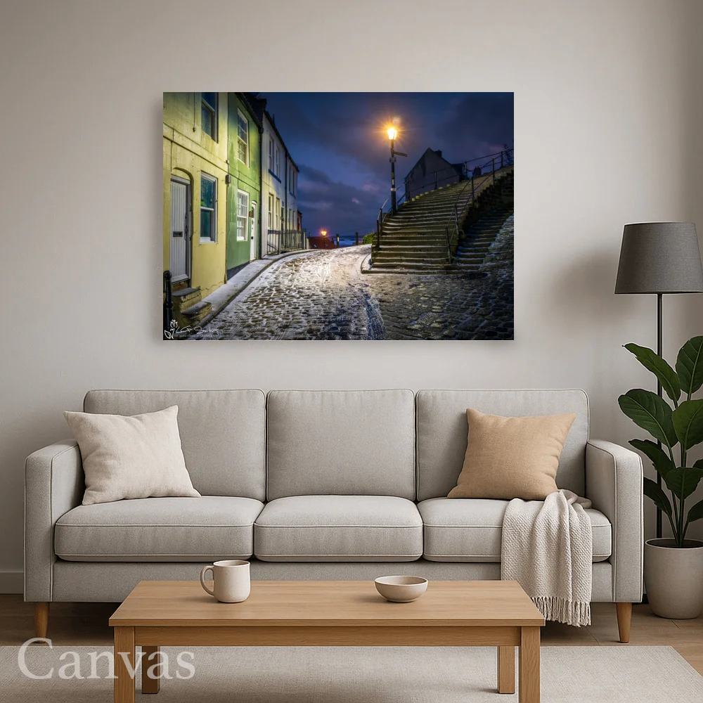 Winter's Night At The 199 Steps Whitby 8 Winter's Night At The 199 Steps Whitby - Wall-art-for-living-room-landscape