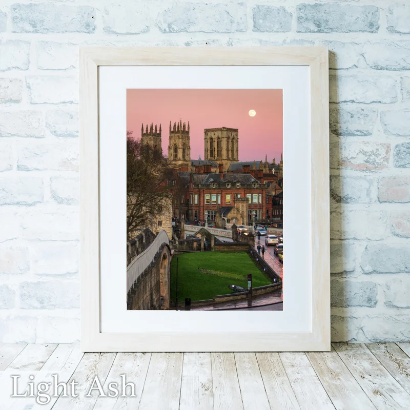 Wolf Moon Over York Minster 2 Wolf Moon Over York Minster - Light-Ash-Portrait-Frame