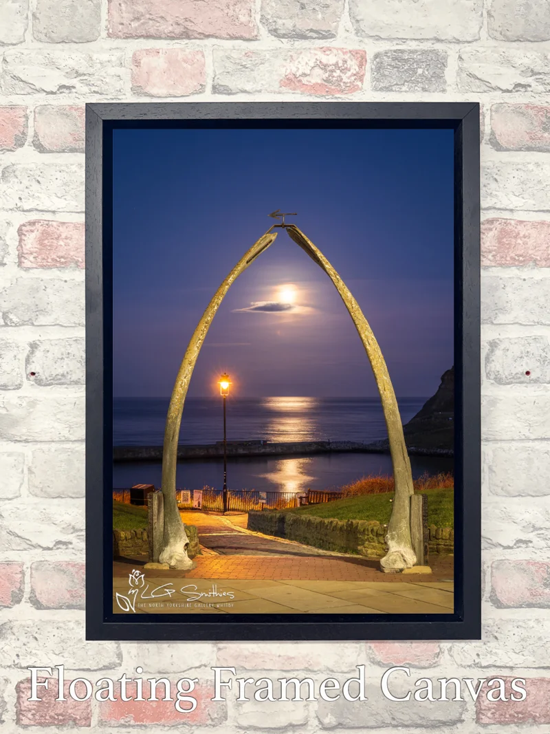 Yorkshire Coast Moonrise At Whitby Whalebones 7 Yorkshire Coast Moonrise At Whitby Whalebones - Float-Frame-Canvas-Portrait
