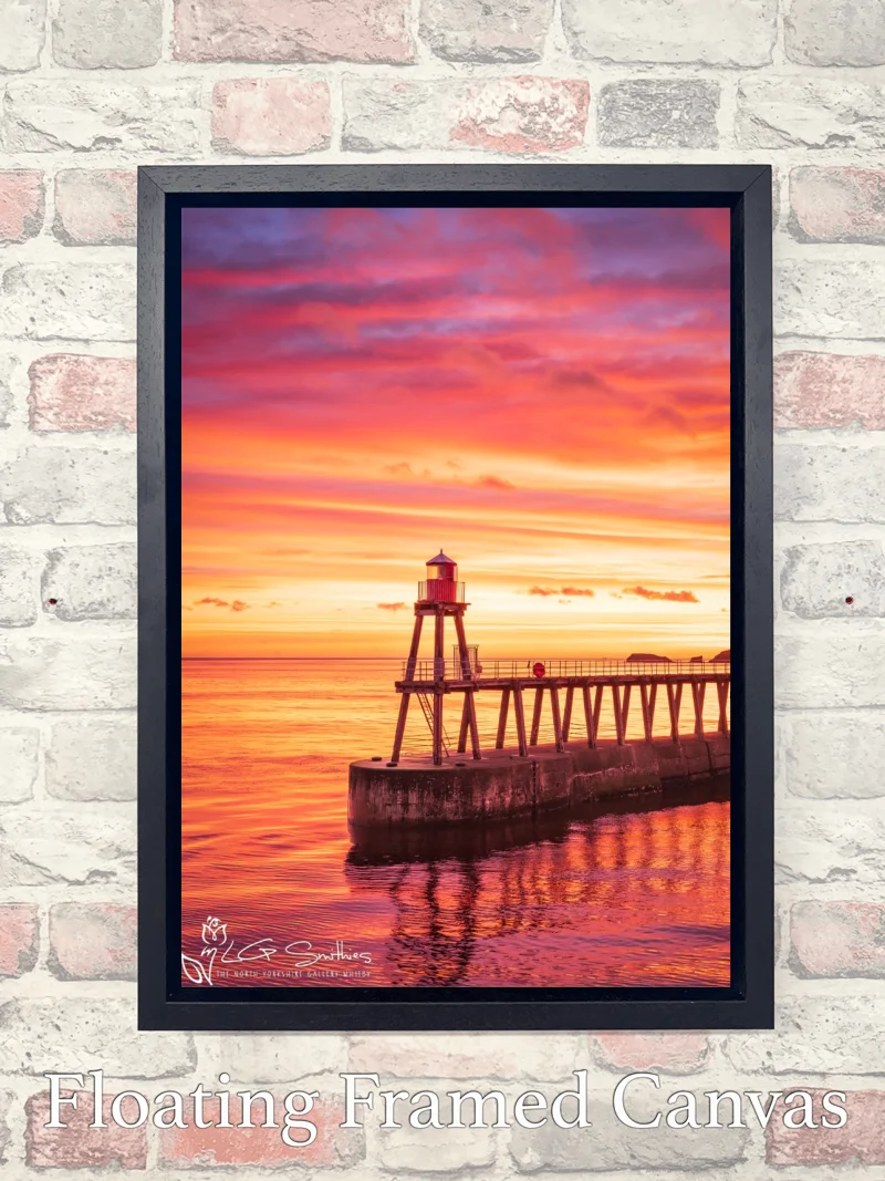 Yorkshire Coast Sunrise At Whitby 7 Yorkshire Coast Sunrise At Whitby - Float-Frame-Canvas-Portrait
