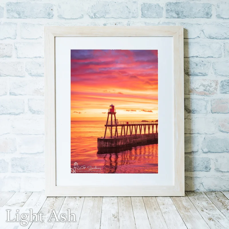 Yorkshire Coast Sunrise At Whitby 2 Yorkshire Coast Sunrise At Whitby - Light-Ash-Portrait-Frame