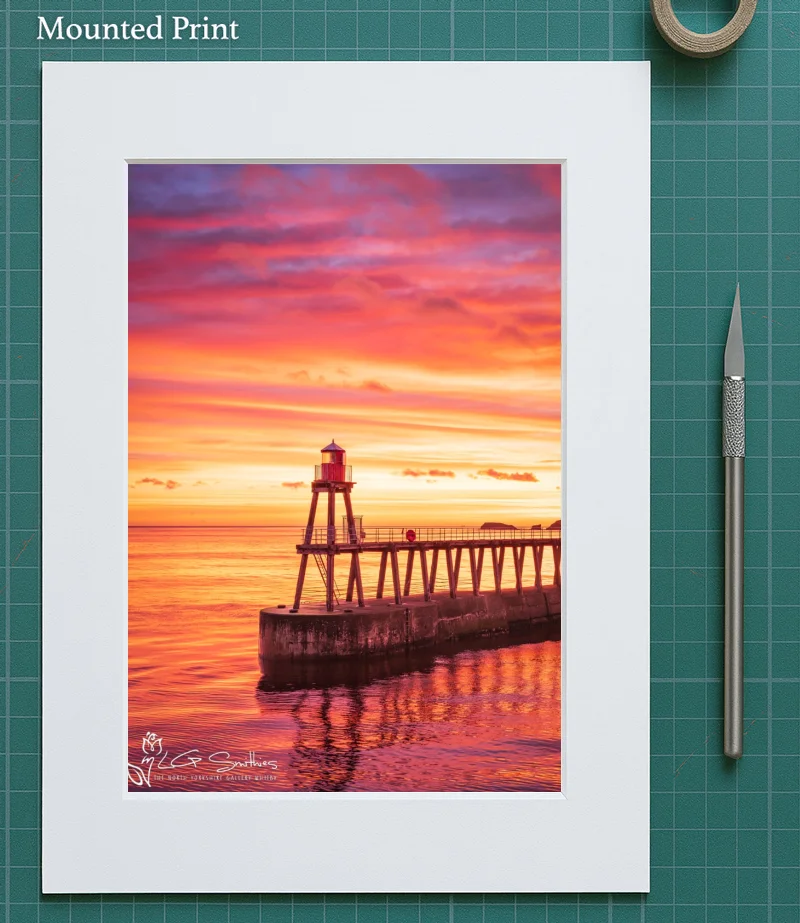 Yorkshire Coast Sunrise At Whitby 5 Yorkshire Coast Sunrise At Whitby - Mounted-Print-Portrait