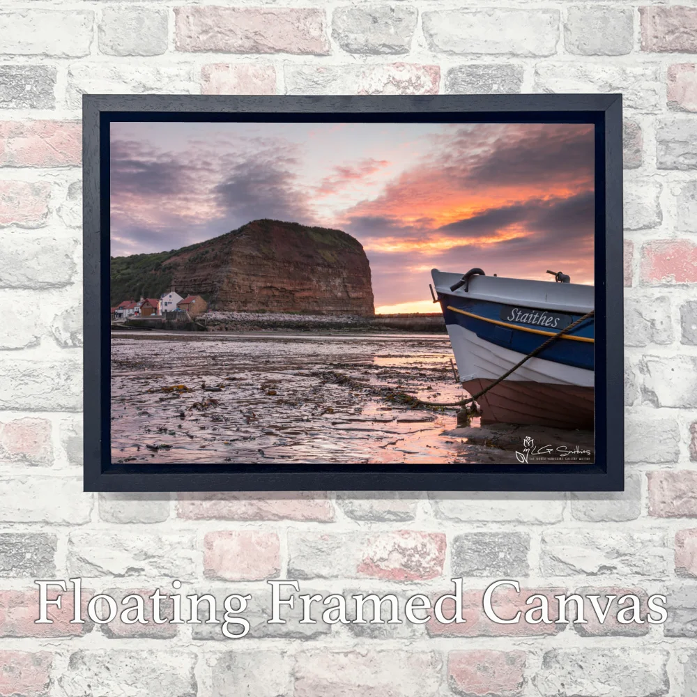 Yorkshire Cobbles In Staithes Harbour 3 Yorkshire Cobbles In Staithes Harbour - Landscape-Float-Frame-Canvas
