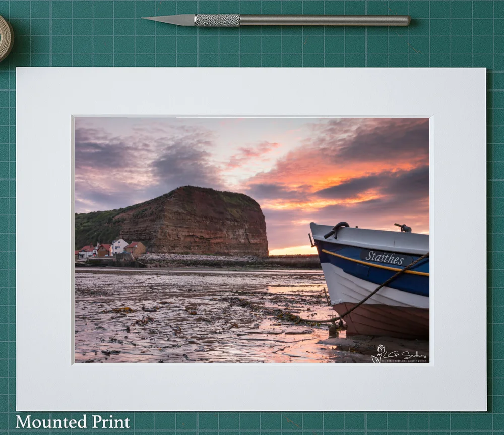 Yorkshire Cobbles In Staithes Harbour 2 Yorkshire Cobbles In Staithes Harbour - Landscape-Mounted-Print