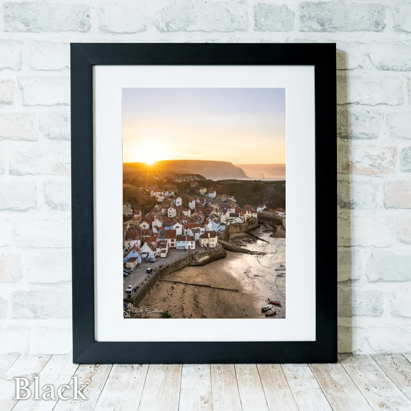 Yorkshire Staithes 3 Yorkshire Staithes - Black-Portrait-Frame
