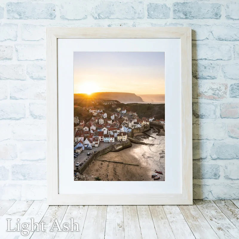 Yorkshire Staithes 2 Yorkshire Staithes - Light-Ash-Portrait-Frame